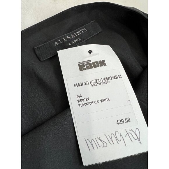 New AllSaints Size L Curtis satin tie dye pleated midi dress *No Sweater Top* - Picture 3 of 13